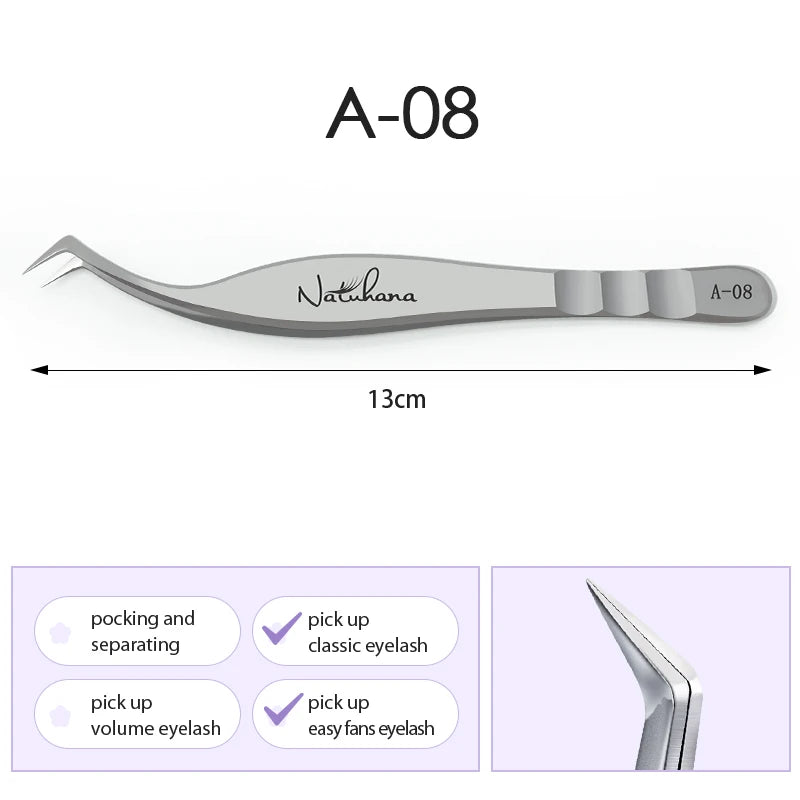 Stainless Steel Eyelash Extensions Tweezers Lash Artists High Precision Superhard Anti-Static Tweezers Makeup Tools