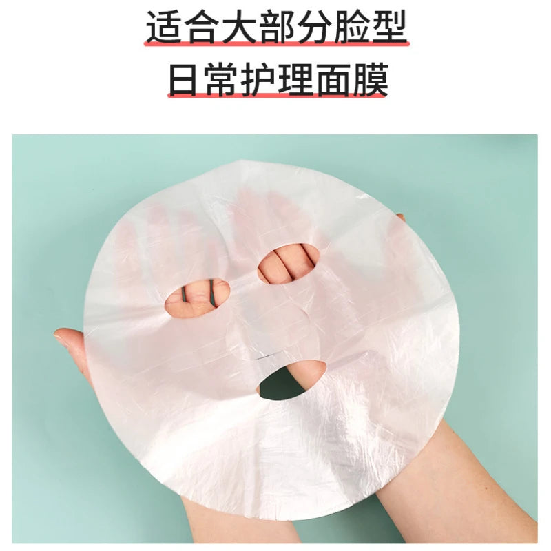 100pcs Masks Wrap Face Plastic Film Full Face Cleaner Mask Neck Stickers Paper Disposable Transparent Facial Beauty Makeup Tools