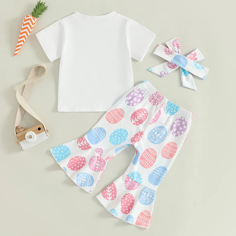 Girls Easter Outfit Sleeveless Bunny Print Dress with Matching Bow Headband and Sparkly Sandals Summer Set