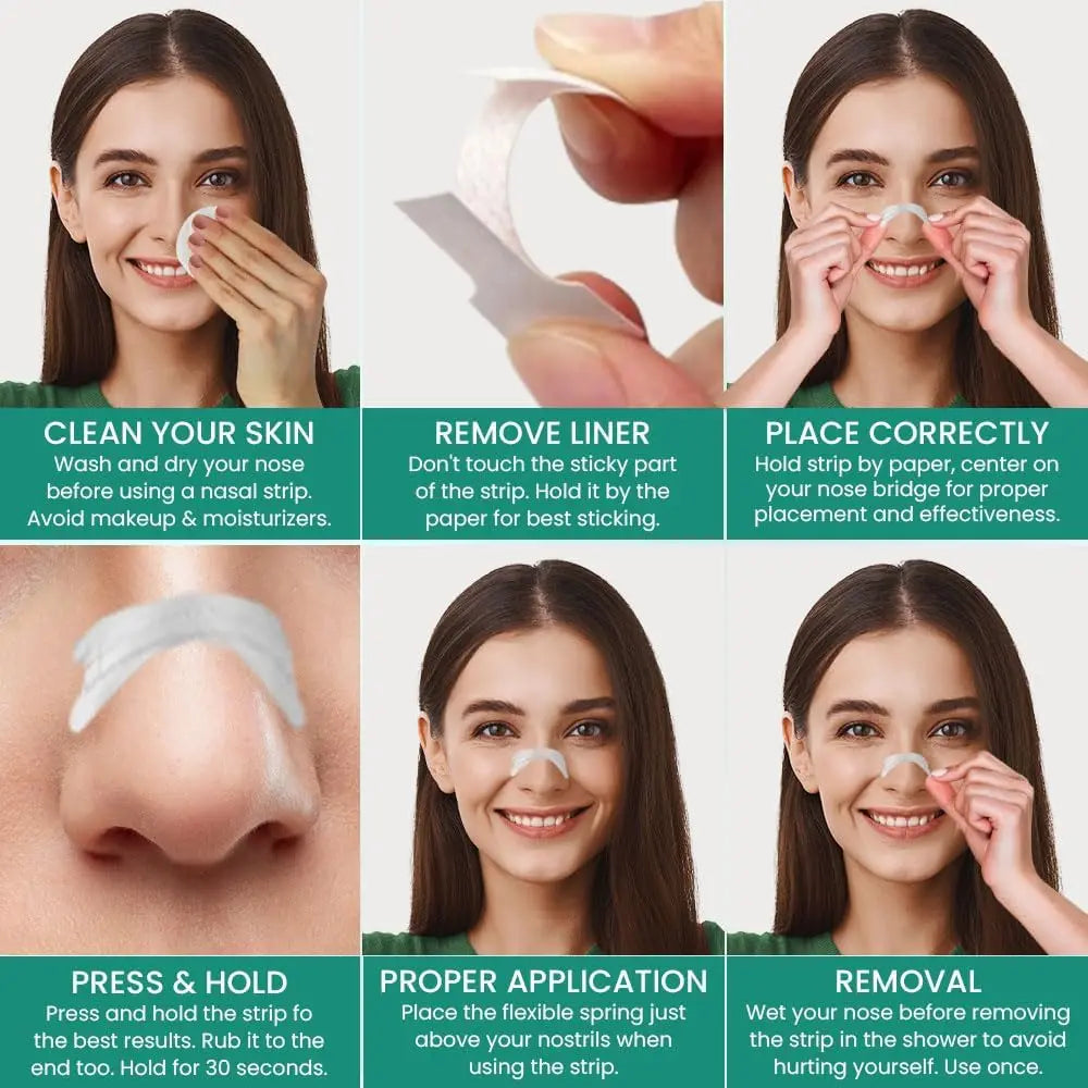 30/60PCS Nose Strips Extra Strength Nasal Strips Relief Strips for Better Sleep Transparent Anti Snoring Strips for Men & Women