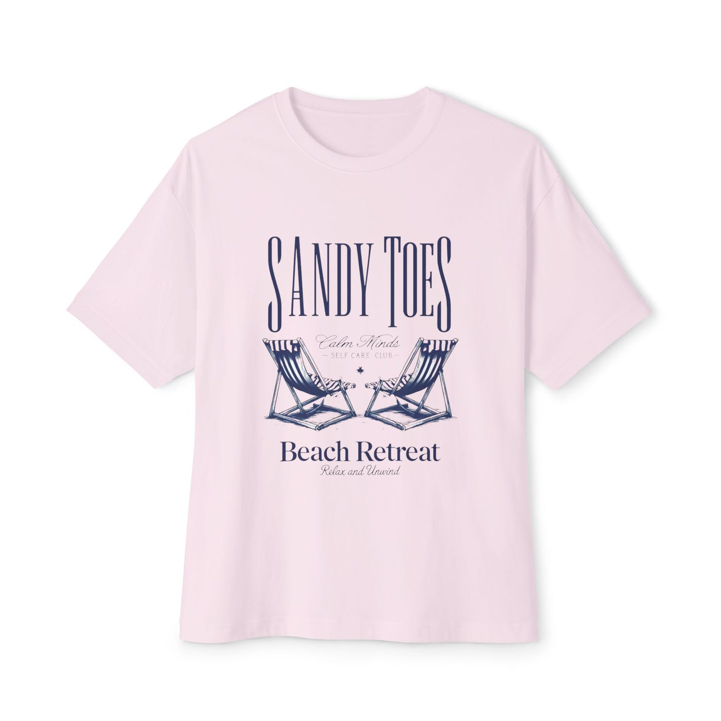 Sandy Toes Beach Retreat Oversized Tee - Unisex White T-Shirt