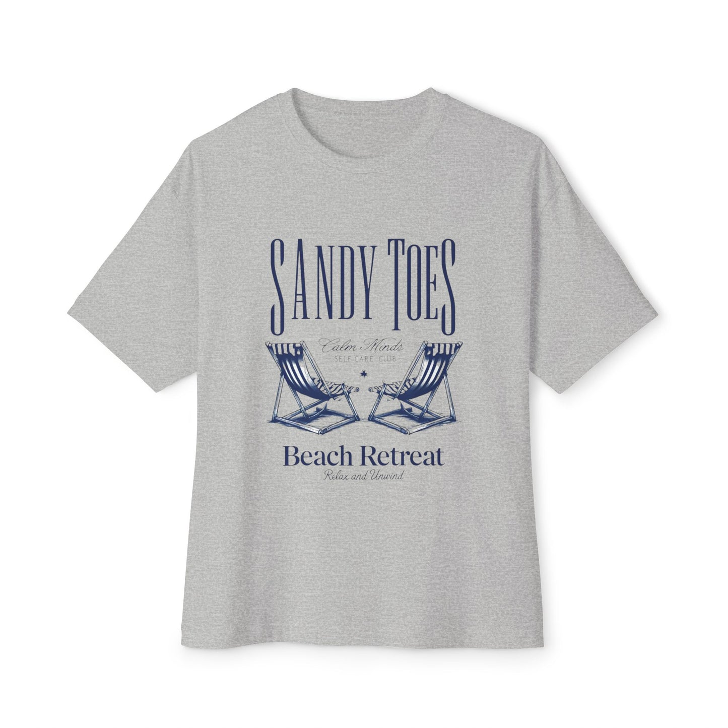 Sandy Toes Beach Retreat Oversized Tee - Unisex White T-Shirt