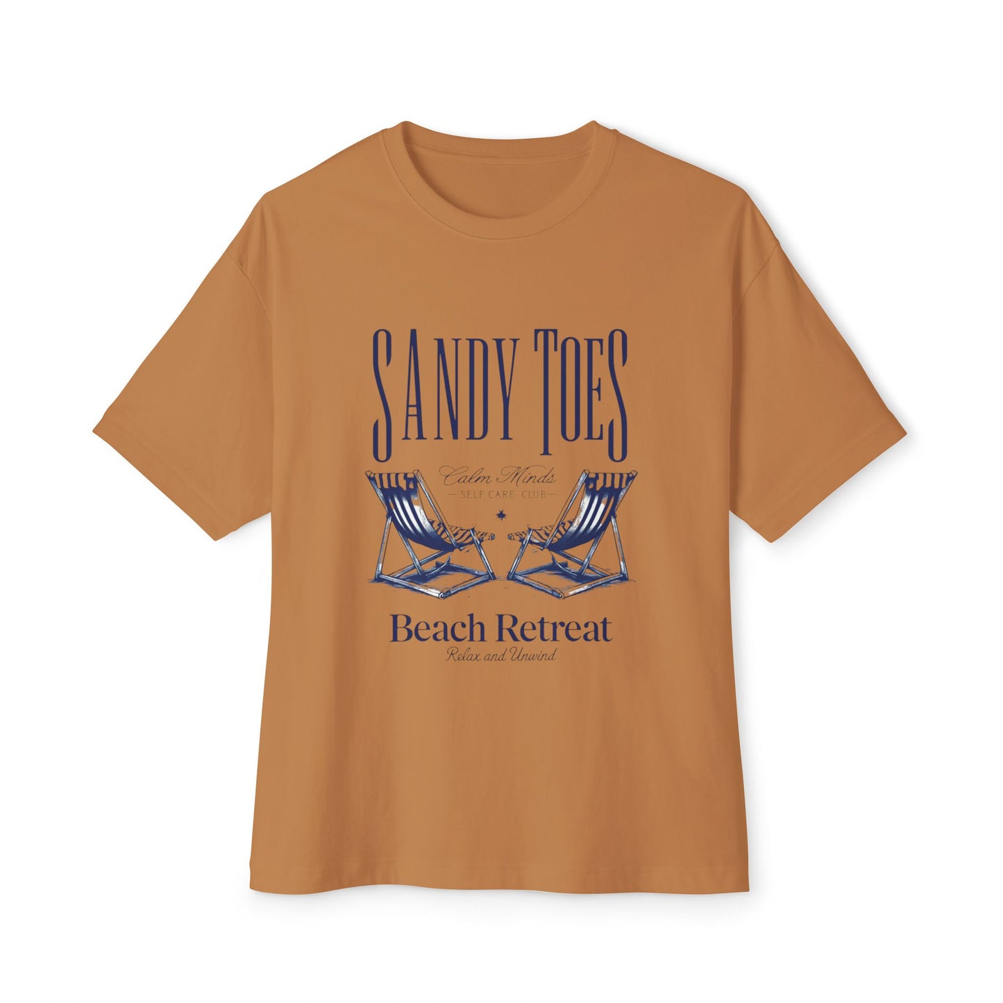 Sandy Toes Beach Retreat Oversized Tee - Unisex White T-Shirt