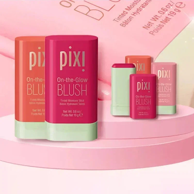PIXI 3-in-1 Cheek Lip Tinted Moistured Blush Stick Silky Brighten Blush Cream Blusher Cosmetics Tubes Matte Contour Makeup