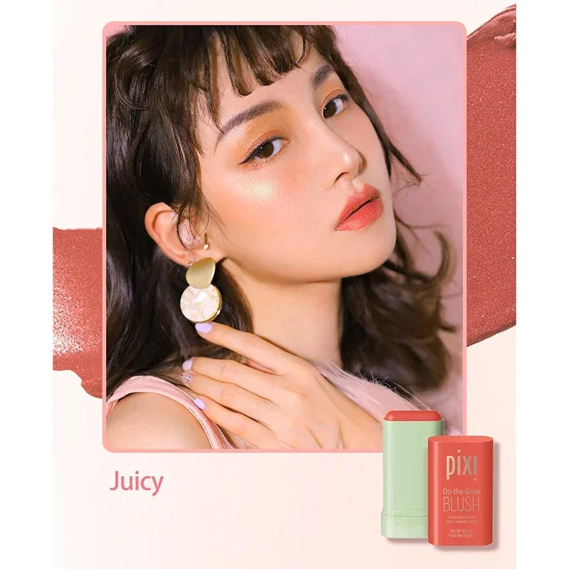 PIXI 3-in-1 Cheek Lip Tinted Moistured Blush Stick Silky Brighten Blush Cream Blusher Cosmetics Tubes Matte Contour Makeup