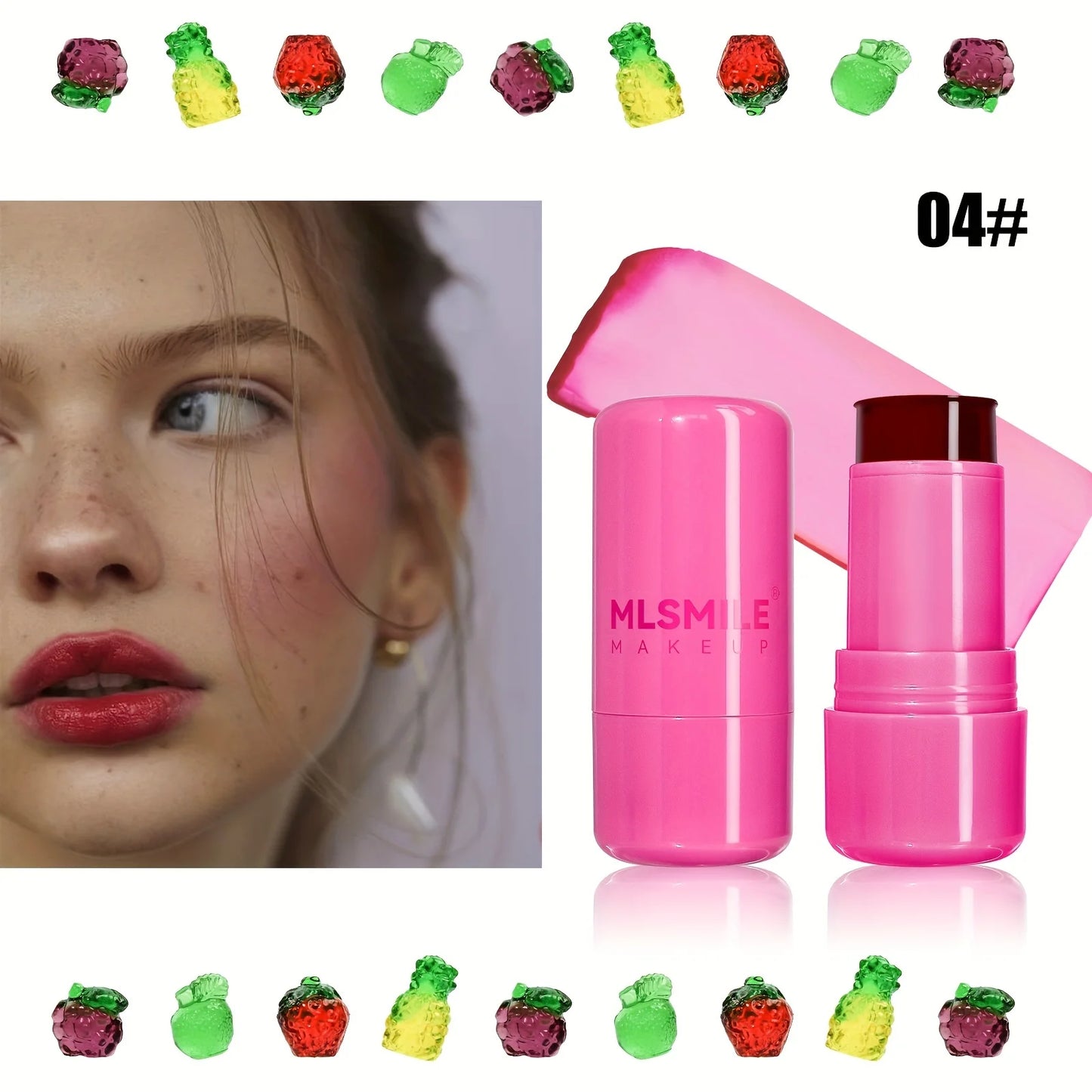 Jelly Blush Stick Lip and Cheek Stick, Multi-purpose Jelly Tint Jelly Blush, Blush Cooling Water Tint Sheer Lip & Cheek Stain