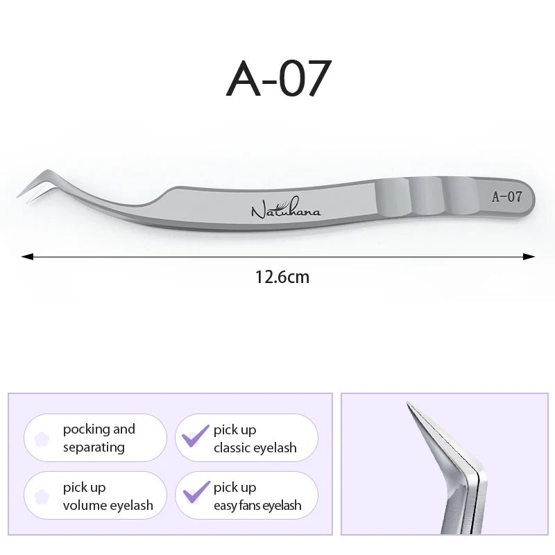 Stainless Steel Eyelash Extensions Tweezers Lash Artists High Precision Superhard Anti-Static Tweezers Makeup Tools