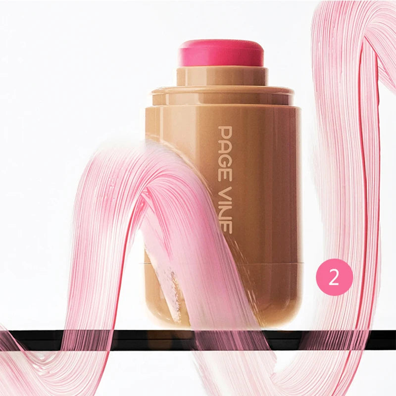 3-in-1 Magic Blush Stick Cheek Lip Tinted Moistured Blush Stick Silky Brighten Blush Cream Blusher Cosmetics Tubes Matte Contour