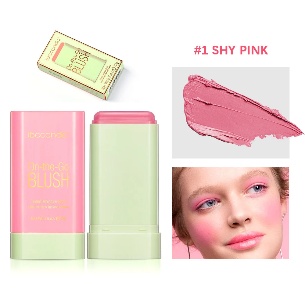 Multi-Functional Blush Stick Easy Color Rouge Blusher Cream Waterproof High Color Rendering Brightening Tone Pixi Blush Stick