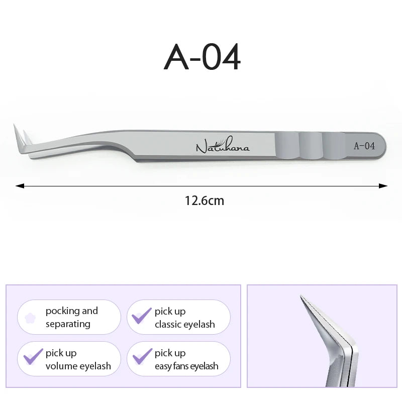Stainless Steel Eyelash Extensions Tweezers Lash Artists High Precision Superhard Anti-Static Tweezers Makeup Tools