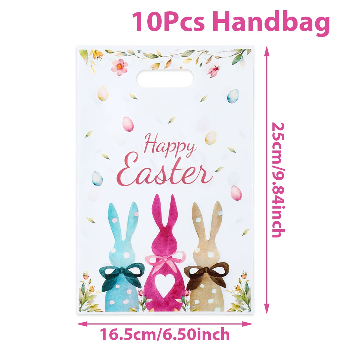 Happy Easter Candy Gifts Bags Bunny Rabbit Eggs Cookies Packing Bag Easter Decoration For Home Happy Birthday Party Supplies