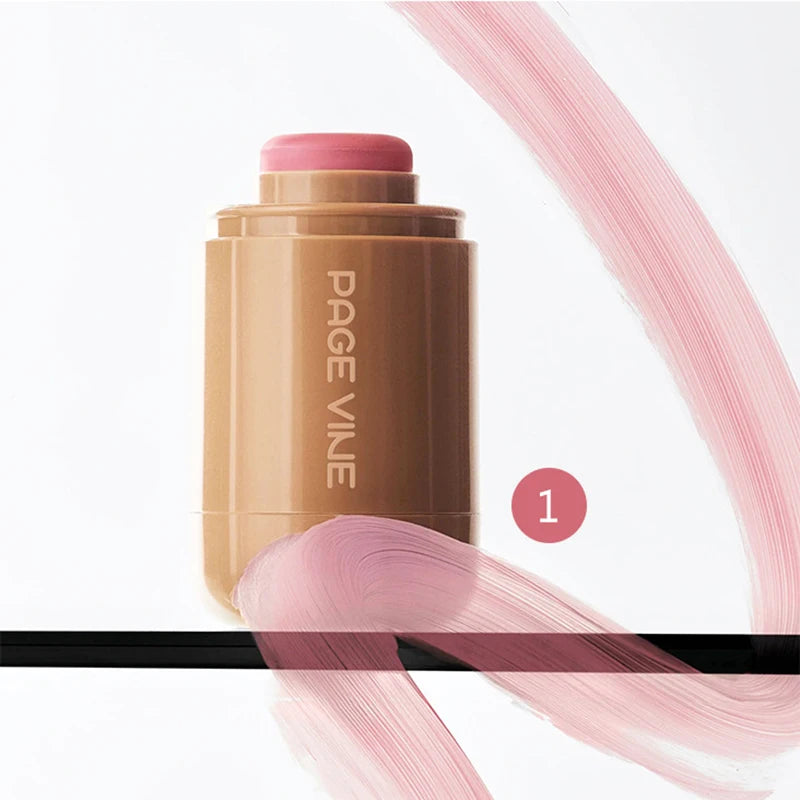 3-in-1 Magic Blush Stick Cheek Lip Tinted Moistured Blush Stick Silky Brighten Blush Cream Blusher Cosmetics Tubes Matte Contour