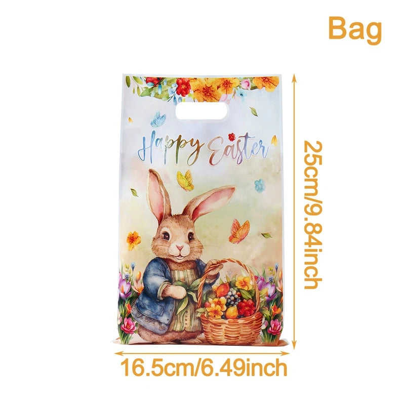 Happy Easter Candy Gifts Bags Bunny Rabbit Eggs Cookies Packing Bag Easter Decoration For Home Happy Birthday Party Supplies