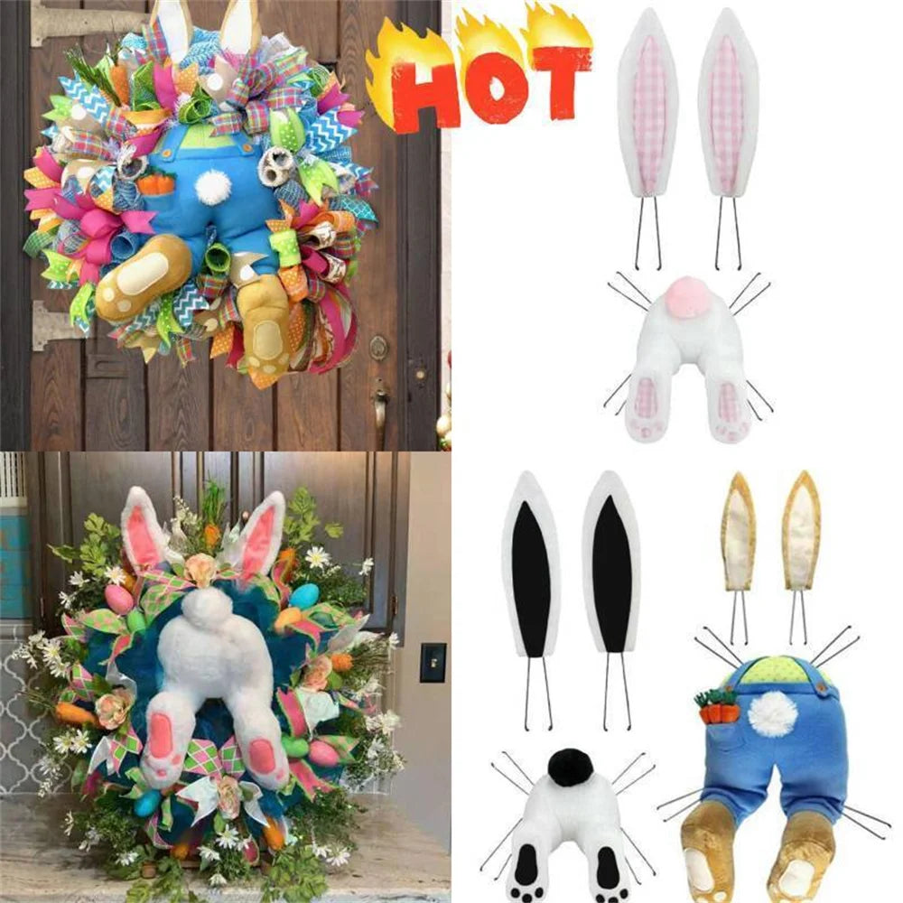 Easter Rabbit Bunny Butt Wreath Kit Door Decorations Easter Spring Outdoor Hanging Easter Decor For Home Door Wreath New 2023