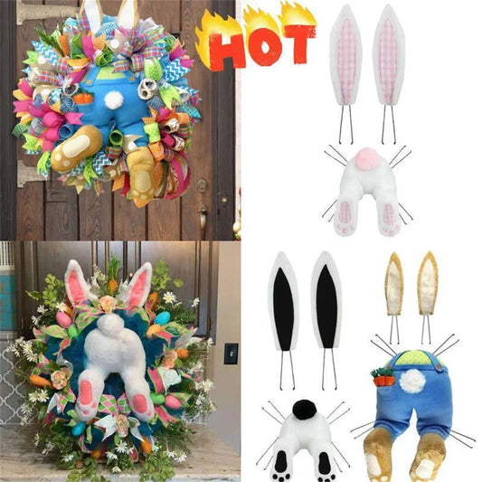 Easter Rabbit Bunny Butt Wreath Kit Door Decorations Easter Spring Outdoor Hanging Easter Decor For Home Door Wreath New 2023