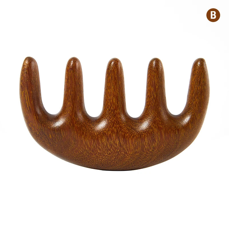 Wood Therapy Massage Comb Head Face Scalp Gua Sha Massager Natural Facial Sandalwood Wide Tooth Guasha Scraping Body Massage