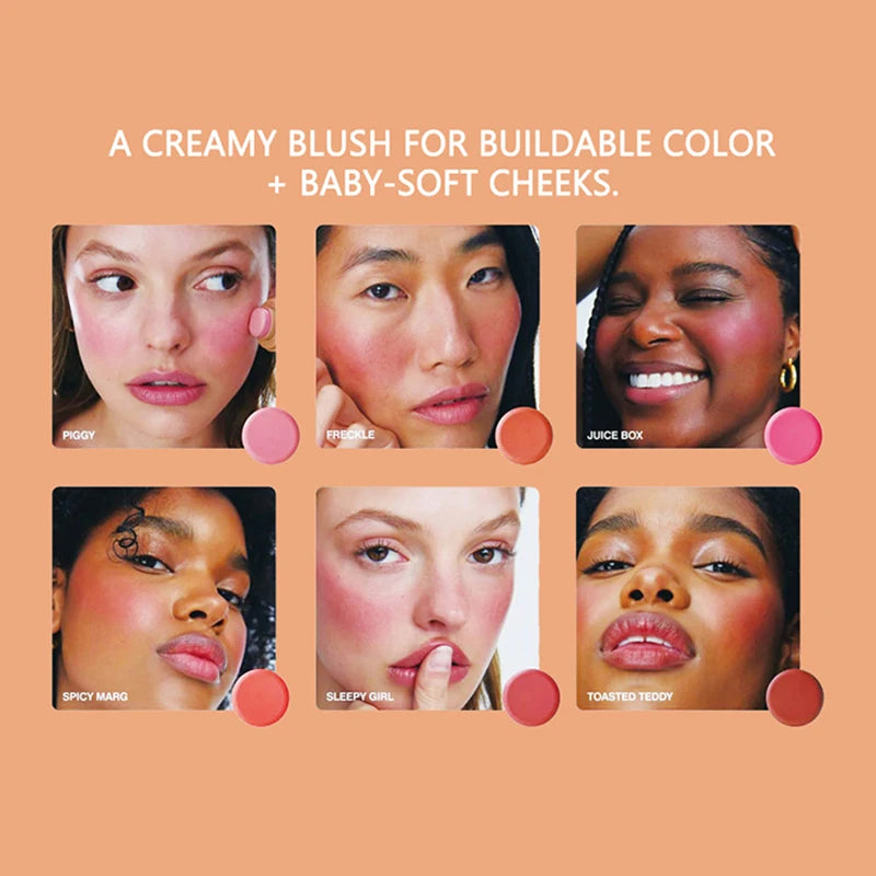 3-in-1 Magic Blush Stick Cheek Lip Tinted Moistured Blush Stick Silky Brighten Blush Cream Blusher Cosmetics Tubes Matte Contour