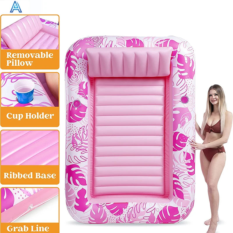 Factory OEM customize new design vinyl PVC inflatable 2 person pool fliat air mat mattress floating row airbed toy
