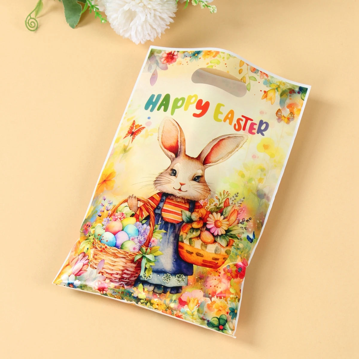 Happy Easter Candy Gifts Bags Bunny Rabbit Eggs Cookies Packing Bag Easter Decoration For Home Happy Birthday Party Supplies