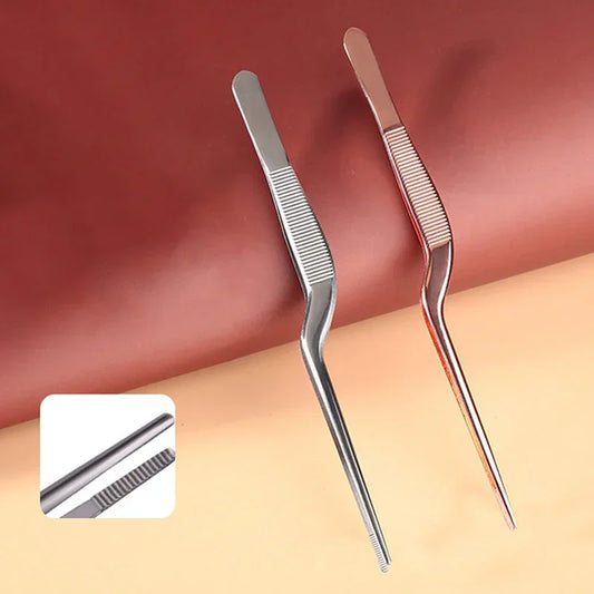Eyelash Remover Cleaner Tweezer Ear Nose Earpick Wax Removal Forceps Angled Clamp Nasal Tool Curved Earwax Tweezers Clip