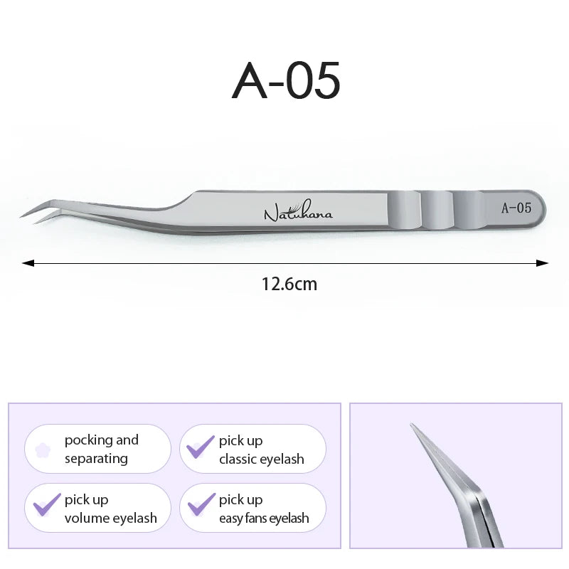 Stainless Steel Eyelash Extensions Tweezers Lash Artists High Precision Superhard Anti-Static Tweezers Makeup Tools