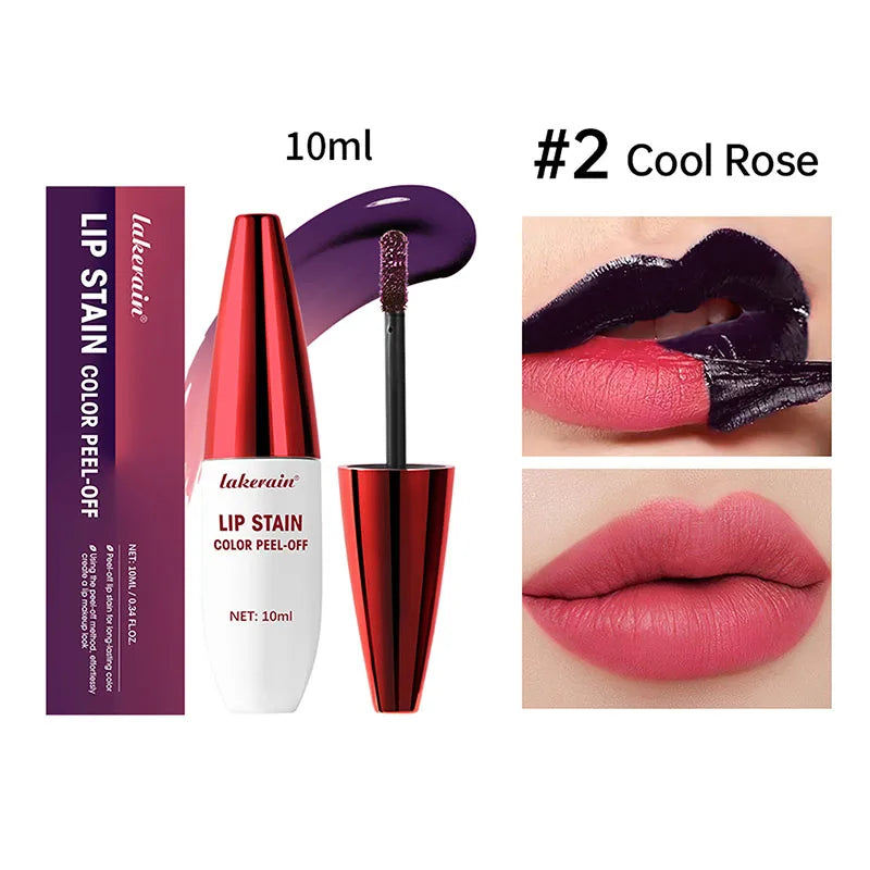 Matte Peel Off Rose Pink Lip Gloss Outline Contour Tattoo Lip Stain Waterproof Transfer Resistant Tear Off Natural Lip Tint 2025