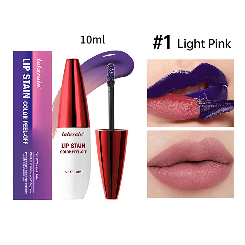 Matte Peel Off Rose Pink Lip Gloss Outline Contour Tattoo Lip Stain Waterproof Transfer Resistant Tear Off Natural Lip Tint 2025