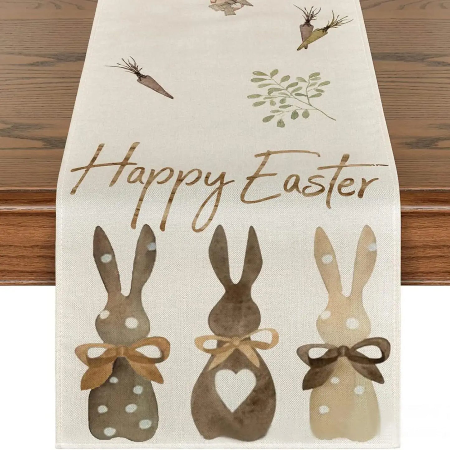 2025 Easter Rabbit Table Runner Linen Bunny Dining Table Cloth Placemat Spring Holiday Happy Easter Decoration For Home Kitchen