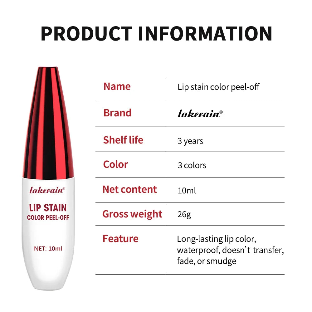 Matte Peel Off Rose Pink Lip Gloss Outline Contour Tattoo Lip Stain Waterproof Transfer Resistant Tear Off Natural Lip Tint 2025