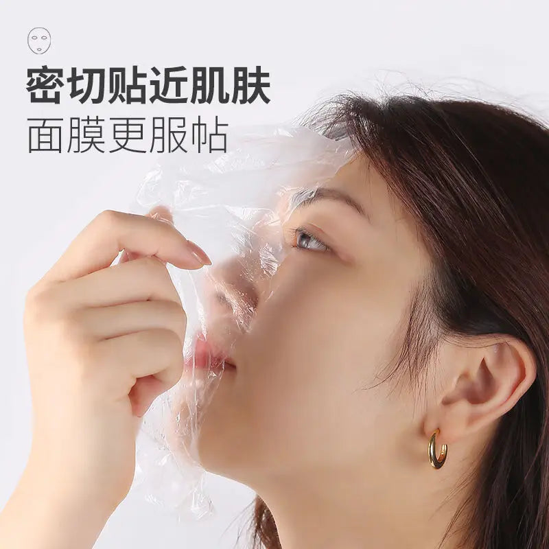 100pcs Masks Wrap Face Plastic Film Full Face Cleaner Mask Neck Stickers Paper Disposable Transparent Facial Beauty Makeup Tools