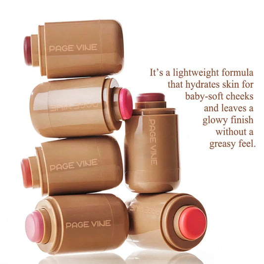 3-in-1 Magic Blush Stick Cheek Lip Tinted Moistured Blush Stick Silky Brighten Blush Cream Blusher Cosmetics Tubes Matte Contour