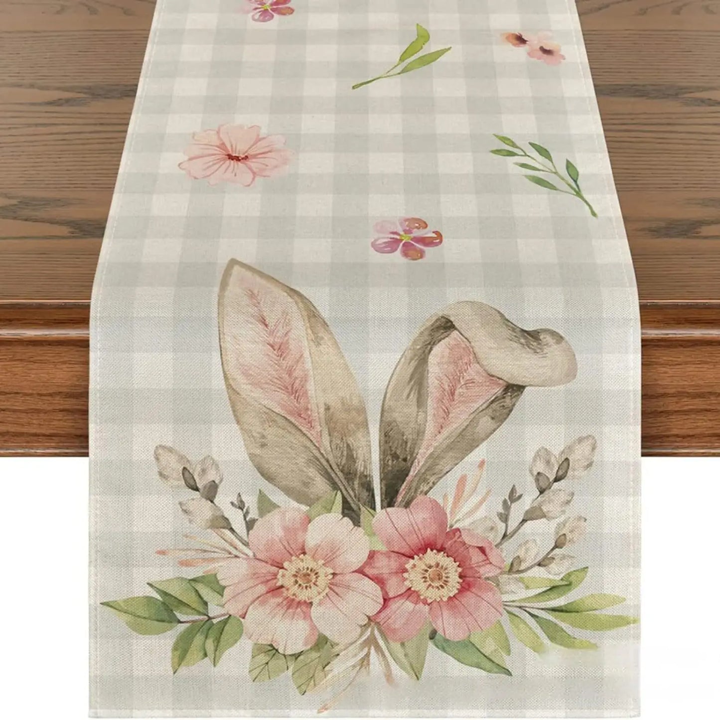 2025 Easter Rabbit Table Runner Linen Bunny Dining Table Cloth Placemat Spring Holiday Happy Easter Decoration For Home Kitchen