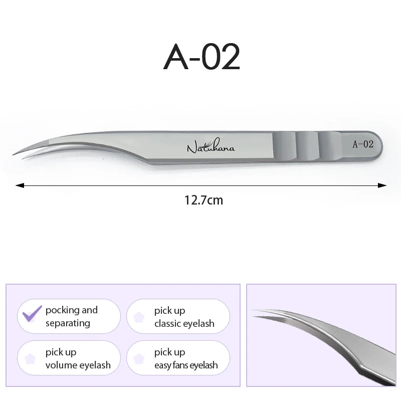 Stainless Steel Eyelash Extensions Tweezers Lash Artists High Precision Superhard Anti-Static Tweezers Makeup Tools